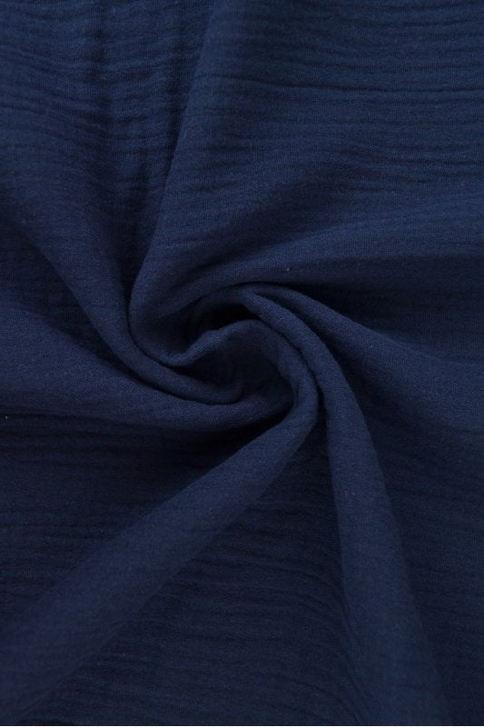 NAVY DOUBLE GAUZE MUSSLIN – MJUK & ANDNINGSBAR