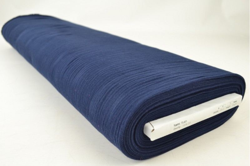 NAVY DOUBLE GAUZE MUSSLIN – MJUK & ANDNINGSBAR