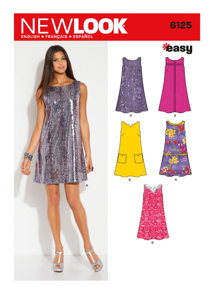 NEW LOOK SYMÖNSTER FÖR KLÄNNING I TVÅ VERSIONER