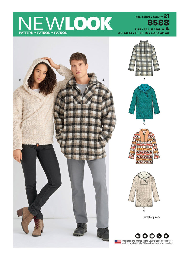 NEW LOOK SYMÖNSTER FÖR UNISEX ÖVERDEL I 3 VERSIONER