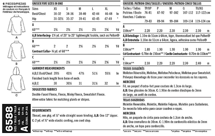 NEW LOOK SYMÖNSTER FÖR UNISEX ÖVERDEL I 3 VERSIONER