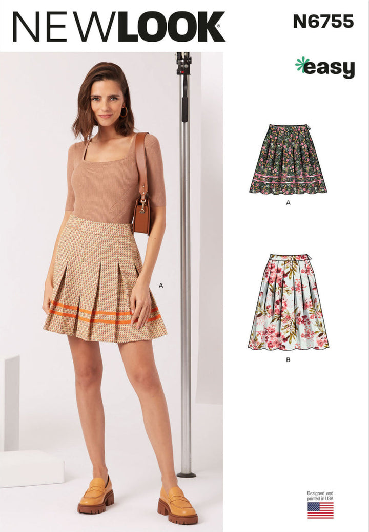 NEW LOOK SYMØNSTER TIL PLISSERET NEDERDEL I TO LÆNGDER