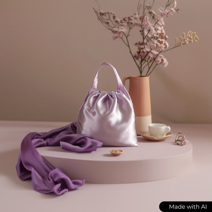 Mörk vintage rosa satin tyg – lätt & glansigt (bild 5 av 8)
