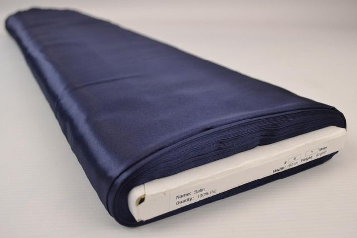 NAVY SATIN TYG – LÄTT & GLANSIGT