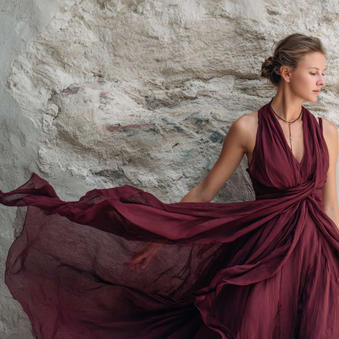 BORDEAUX SIDENCHIFFONG – LÄTT, SKIRT CHIFFONGTYG