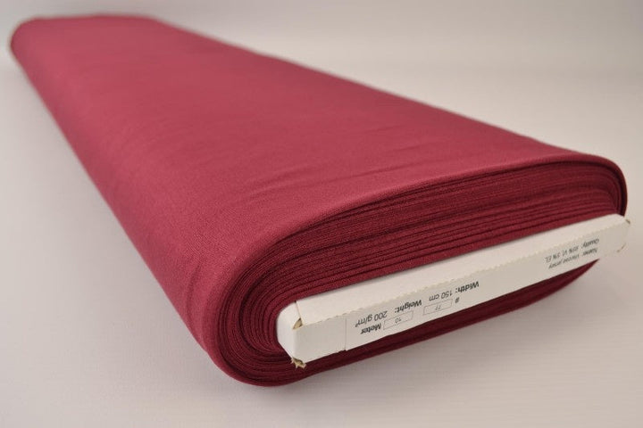 BORDEAUX VISCOSE JERSEY TYG MED STRETCH