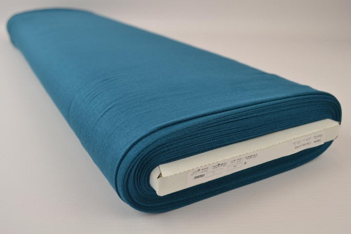 MÖRK PETROLEUMSBLÅ VISCOSE JERSEY TYG MED STRETCH