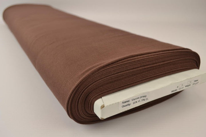BRUN VISCOSE JERSEY TYG MED STRETCH