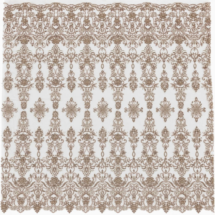 Beige tylltyg med paljetter och pärlor (bild 1 af 3)