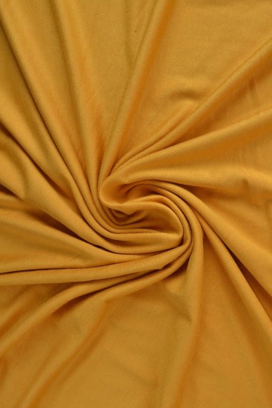 SENAPSGUL VISCOSE JERSEY TYG MED STRETCH