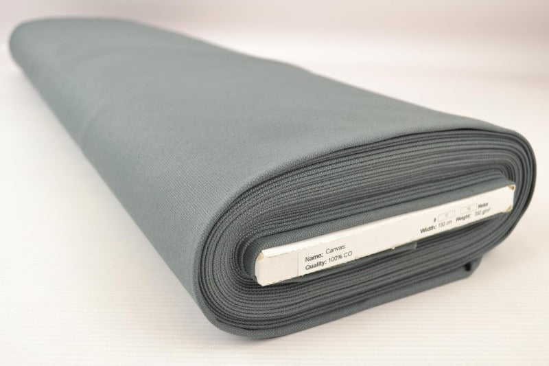 GRØNGRÅ BOMULDSCANVAS – TÆTVÆVET 350 g/m², OEKO-TEX produkt