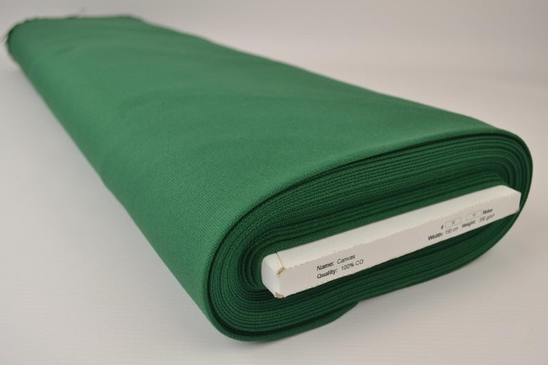 MØRKEGRØN BOMULDSCANVAS – TÆTVÆVET 350 g/m², OEKO-TEX produkt