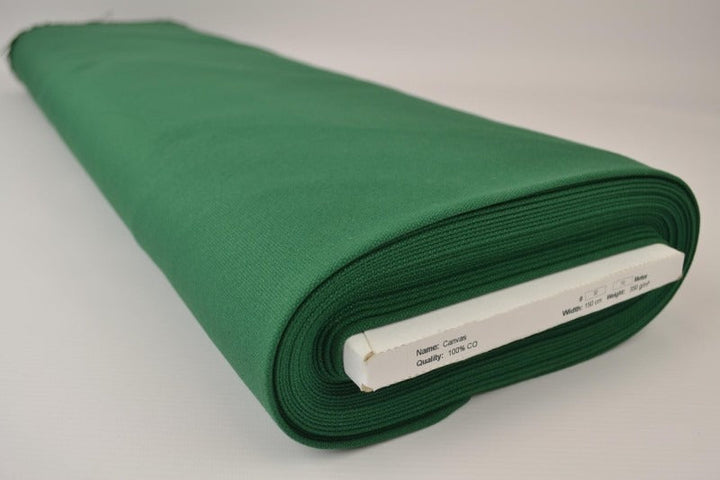 MØRKEGRØN BOMULDSCANVAS – TÆTVÆVET 350 g/m², OEKO-TEX produkt