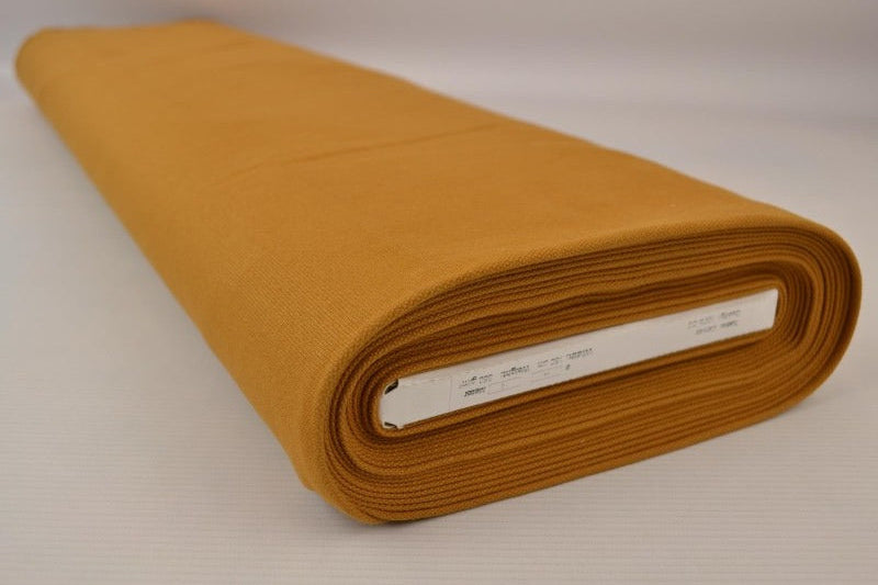 MØRK KARRYGUL BOMULDSCANVAS – TÆTVÆVET 350 g/m², OEKO-TEX nærbillede