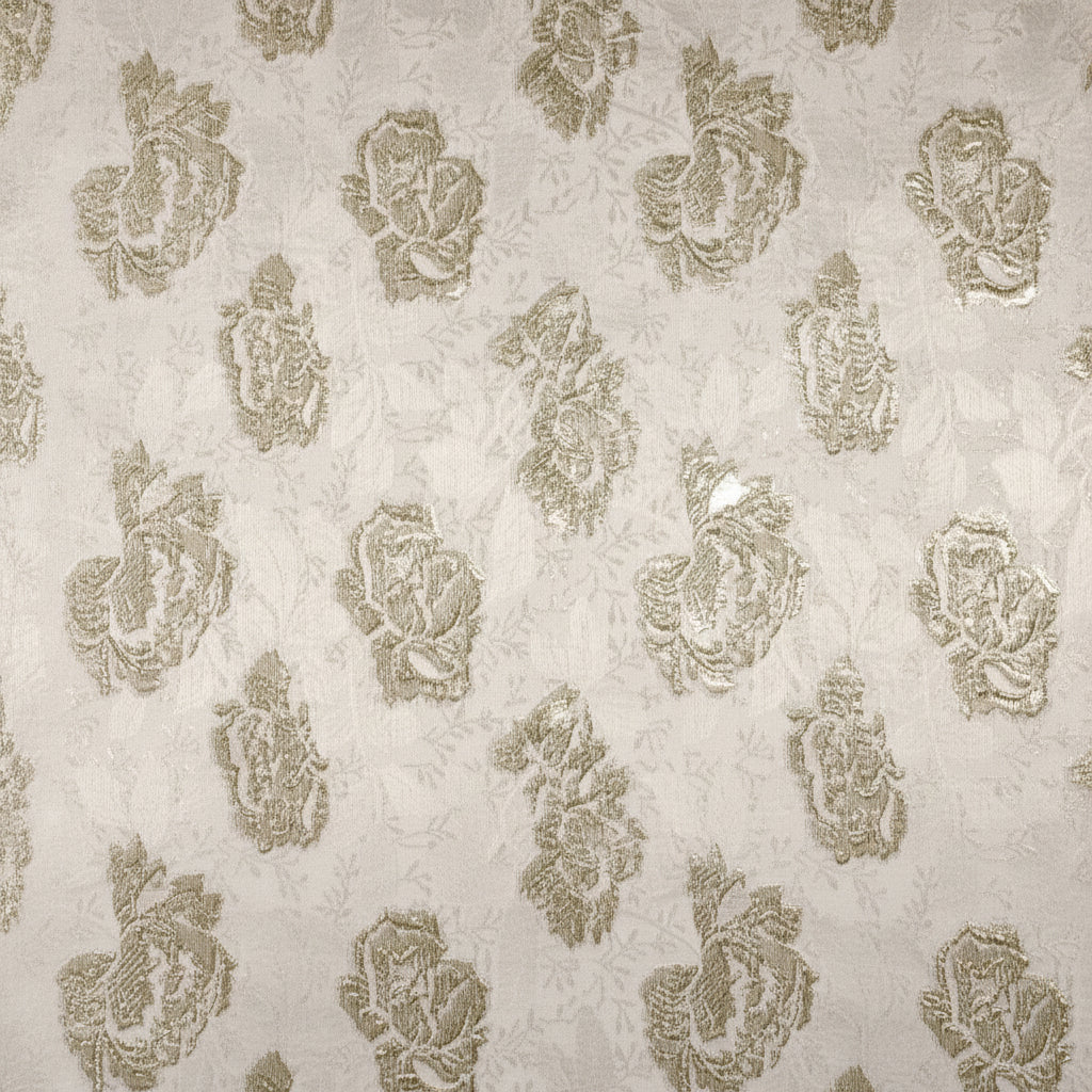 CHAMPAGNEFÄRGAD SATIN JACQUARD TYG MED BLOMMOR (bild 1 av 3)
