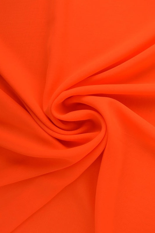 MÖRK NEON ORANGE CHIFFONG – LÄTT, TRANSPARENT & MED VACKERT FALL