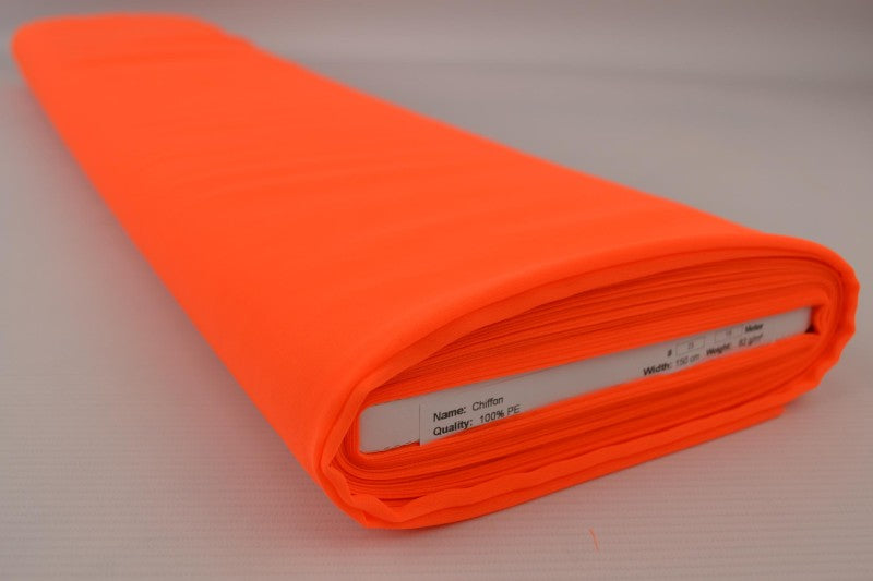 MÖRK NEON ORANGE CHIFFONG – LÄTT, TRANSPARENT & MED VACKERT FALL
