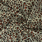 CREME BOMULLSPOPLIN MED LEOPARDRYCK