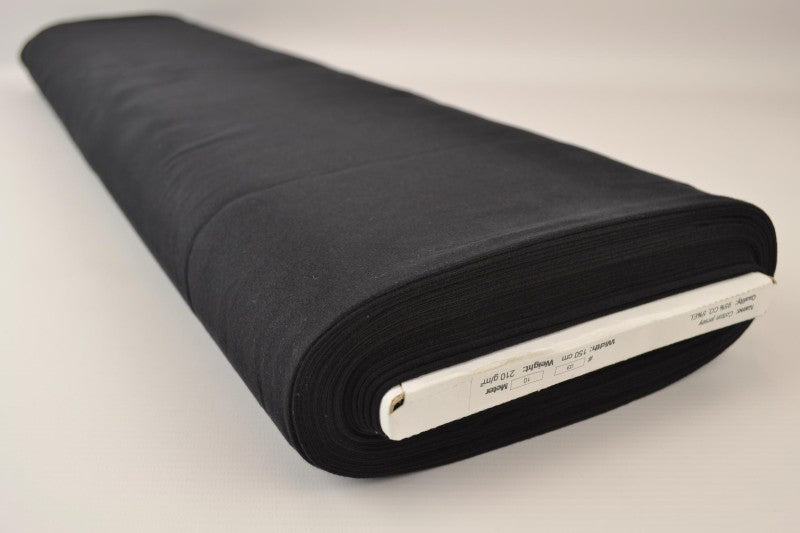 SVART BOMULLSJERSEY – NATURLIG, ANDNINGSBAR & STRETCHIG