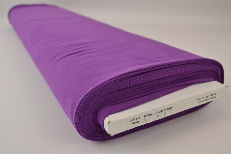 MÖRK LILA BOMULLSJERSEY – NATURLIG, ANDNINGSBAR & STRETCHIG