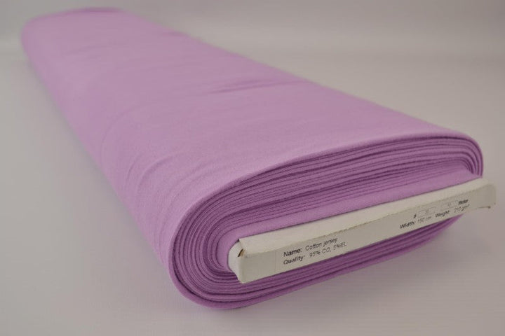 LILA BOMULLSJERSEY – NATURLIG, ANDNINGSBAR & STRETCHIG
