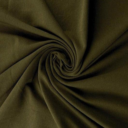 MÖRK MOSGRÖN BOMULLSJERSEY – NATURLIG, ANDNINGSBAR & STRETCHIG