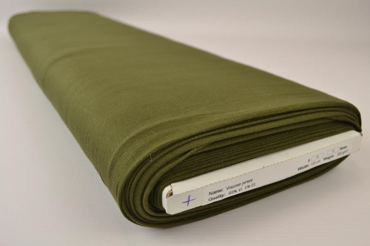 MÖRK MOSGRÖN VISKOSJERSEY – MJUK, ANDNINGSBAR & ELASTISK