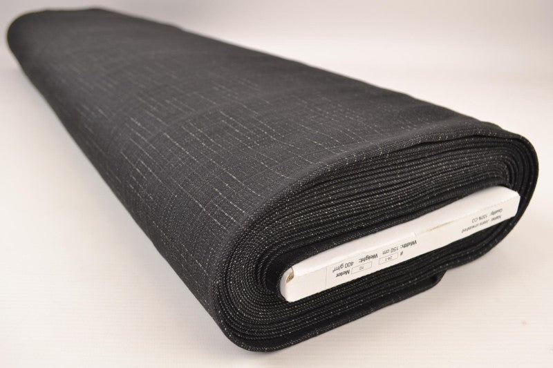 SVART OTVÄTTAT DENIM MED STRETCH – 300 G/M²
