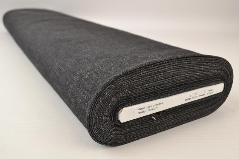 KOKSGRÅ OTVÄTTAT DENIM MED STRETCH – 370 G/M²
