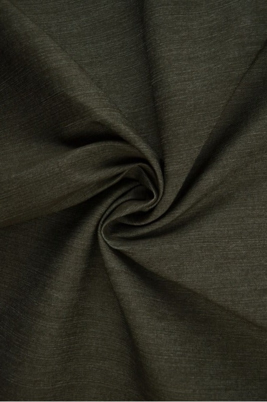 MÖRK OLIV OTVÄTTAT DENIM MED STRETCH – 370 G/M²