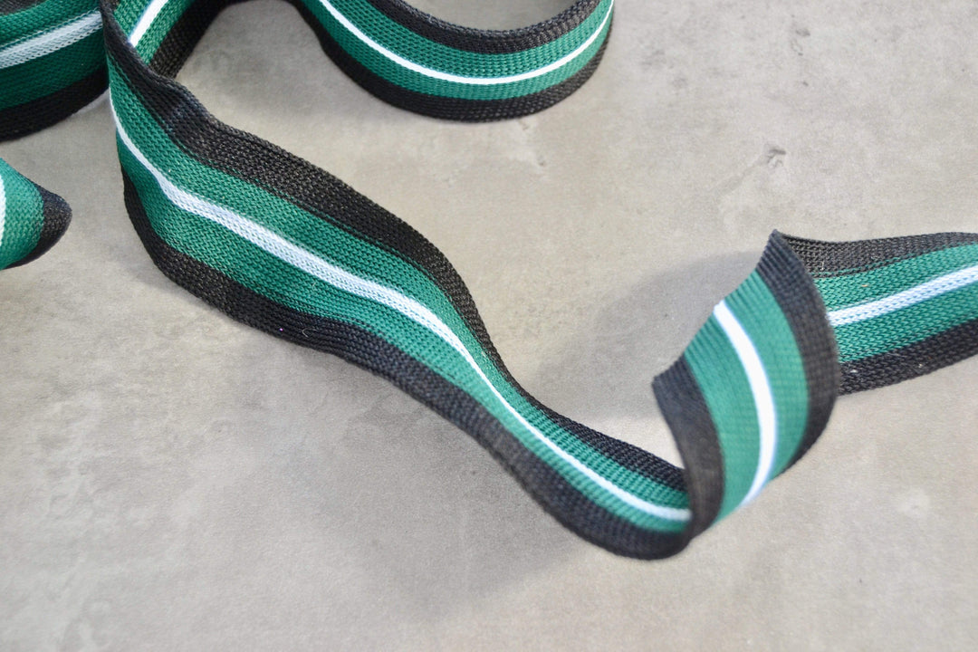 GRÖN OCH SVART RANDIGT BAND 20MM