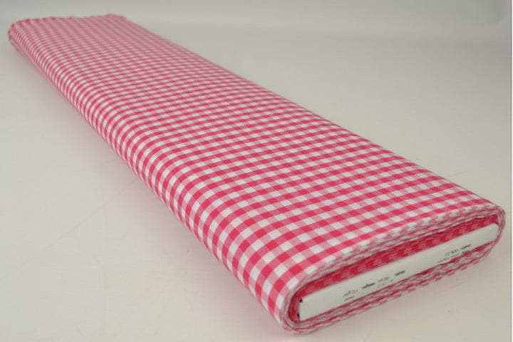 PINK GINGHAM RUTIGT BOMULLSTYG 6,5 MM GINGHAM RUTOR – OEKO-TEX BOMULL, LÄTT & ANDNINGSBART