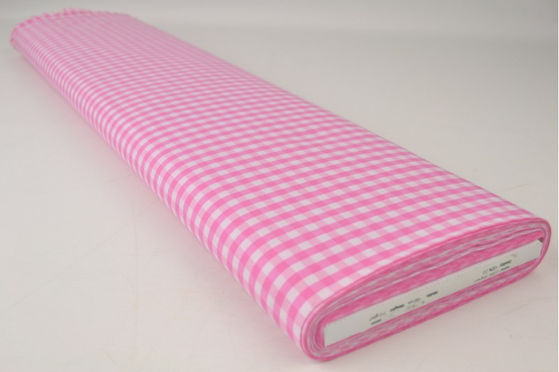 ROSA GINGHAM RUTIGT BOMULLSTYG 6,5 MM GINGHAM RUTOR – OEKO-TEX BOMULL, LÄTT & ANDNINGSBART
