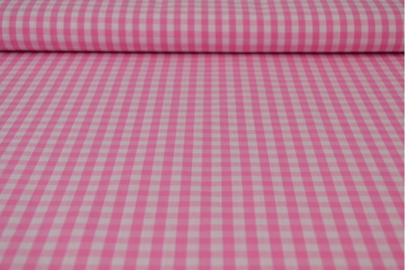 ROSA GINGHAM RUTIGT BOMULLSTYG 6,5 MM GINGHAM RUTOR – OEKO-TEX BOMULL, LÄTT & ANDNINGSBART