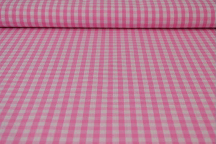 ROSA GINGHAM RUTIGT BOMULLSTYG 6,5 MM GINGHAM RUTOR – OEKO-TEX BOMULL, LÄTT & ANDNINGSBART