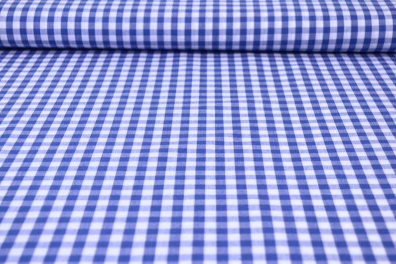 G&M Cotton Gingham Check 6,5 mm 6,5 MM TERNET GINGHAM BLÅ