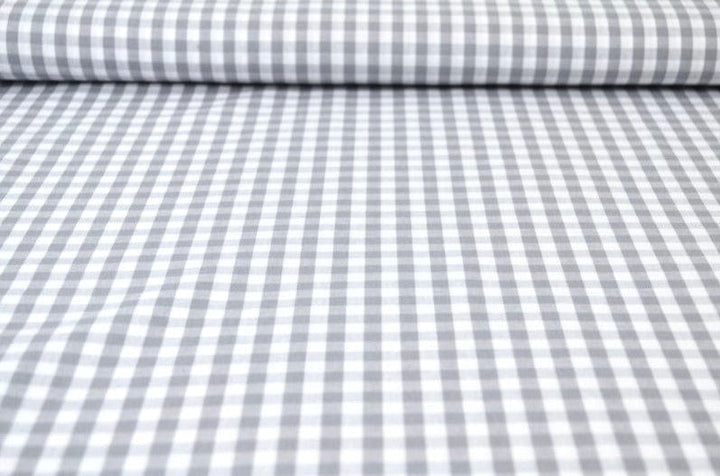 G&M Cotton Gingham Check 6,5 mm 6,5 MM TERNET GINGHAM GRÅ