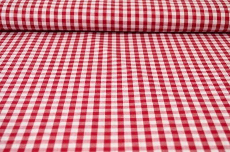 G&M Cotton Gingham Check 6,5 mm 6,5 MM TERNET GINGHAM RØD