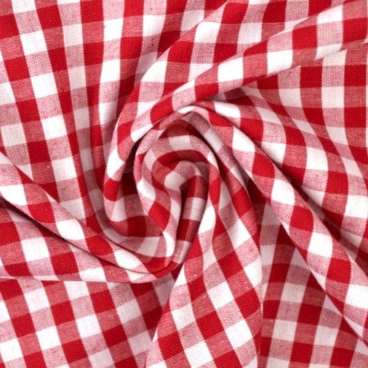 G&M Cotton Gingham Check 6,5 mm 6,5 MM TERNET GINGHAM RØD