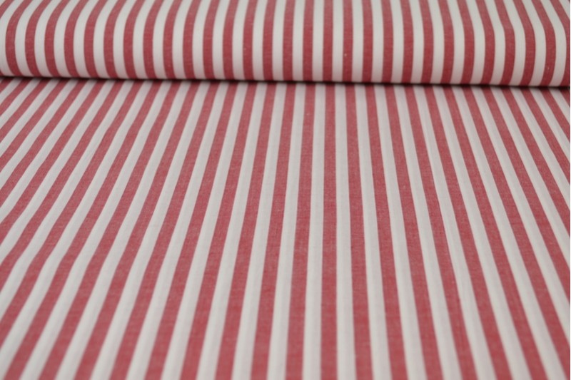 RÖD GINGHAM RANDIGT BOMULLSTYG 6,5 MM GINGHAM RUTOR – OEKO-TEX BOMULL, LÄTT & ANDNINGSBART