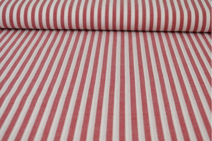 RÖD GINGHAM RANDIGT BOMULLSTYG 6,5 MM GINGHAM RUTOR – OEKO-TEX BOMULL, LÄTT & ANDNINGSBART