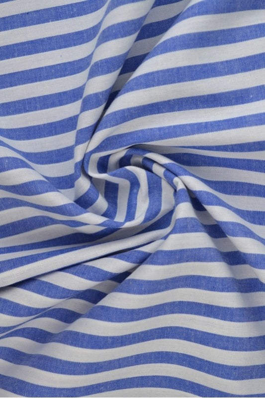 BLÅ GINGHAM RANDIGT BOMULLSTYG 6,5 MM GINGHAM RUTOR – OEKO-TEX BOMULL, LÄTT & ANDNINGSBART