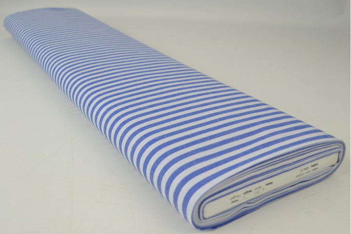 BLÅ GINGHAM RANDIGT BOMULLSTYG 6,5 MM GINGHAM RUTOR – OEKO-TEX BOMULL, LÄTT & ANDNINGSBART