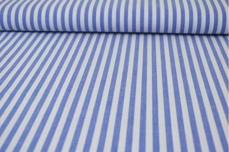 BLÅ GINGHAM RANDIGT BOMULLSTYG 6,5 MM GINGHAM RUTOR – OEKO-TEX BOMULL, LÄTT & ANDNINGSBART