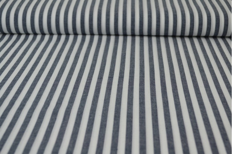 NAVY GINGHAM RANDIGT BOMULLSTYG 6,5 MM GINGHAM RUTOR – OEKO-TEX BOMULL, LÄTT & ANDNINGSBART