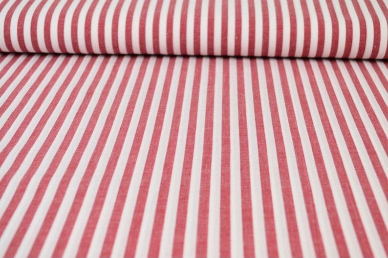 G&M Cotton Gingham Stripes 6,5 mm 6,5 MM STRIBET GINGHAM RØD