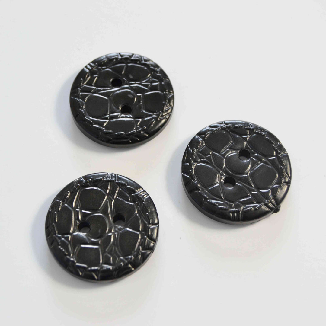 G&M Knapper KNAP 2-HULS SORT MØNSTER 30 MM