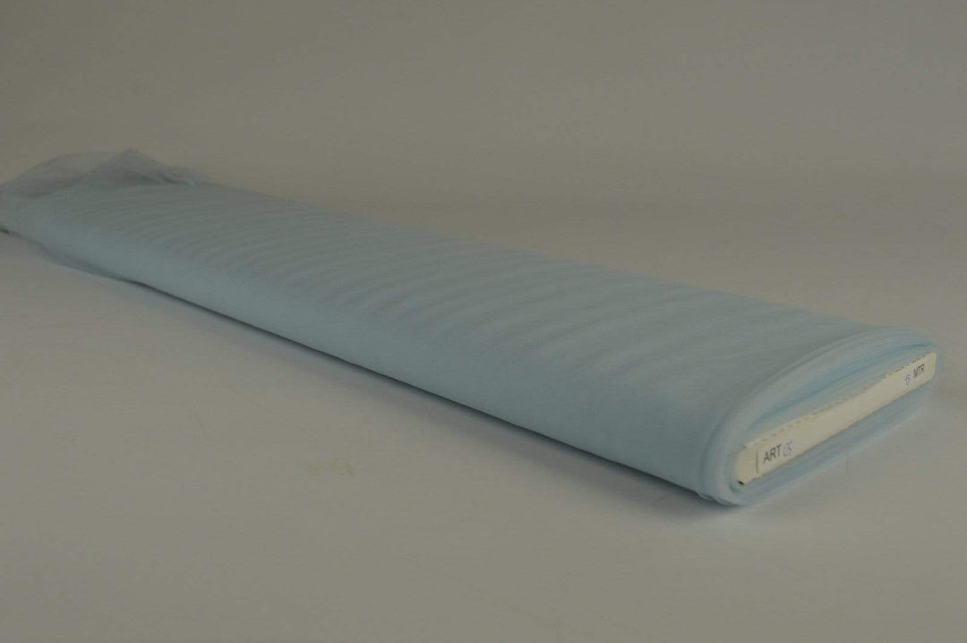 BABYBLÅ MJUKT TYLL MED STRETCH