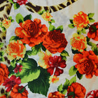 LJUS SIDEN MED BLOMMOR OCH LEOPARD TRYCK