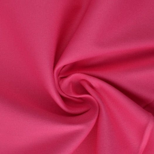 Garn & Metervarer Twill FUCHSIA TWILL STOF MED STRÆK AF BOMULD